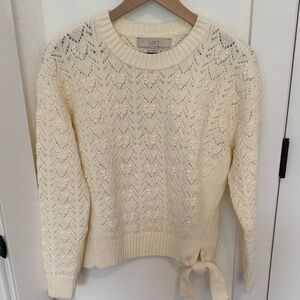 LOFT Ivory Textured Knit Sweater